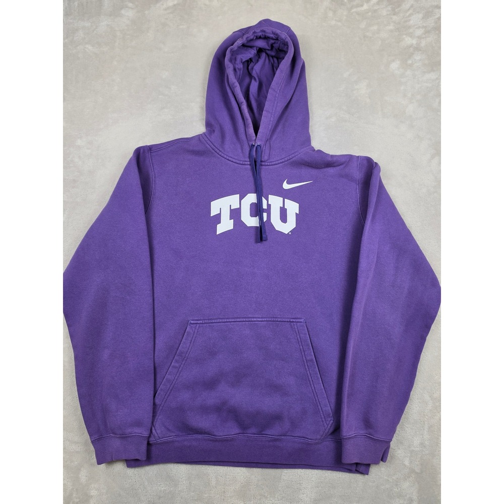 Nike Hoodie Mens Large Purple TCU Horned Frogs Pullover Sweatshirt AR3415